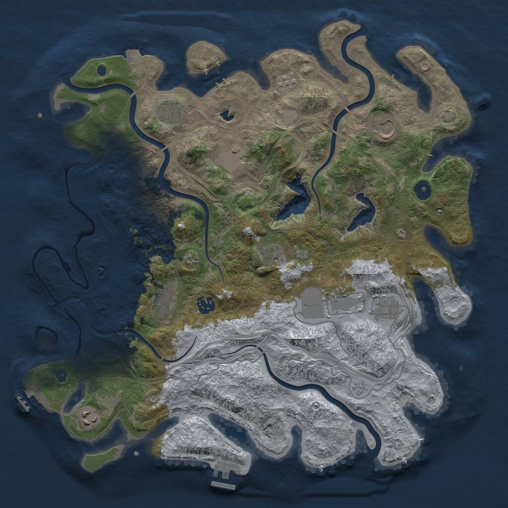 Rust Map: Procedural Map, Size: 4250, Seed: 988605, 16 Monuments