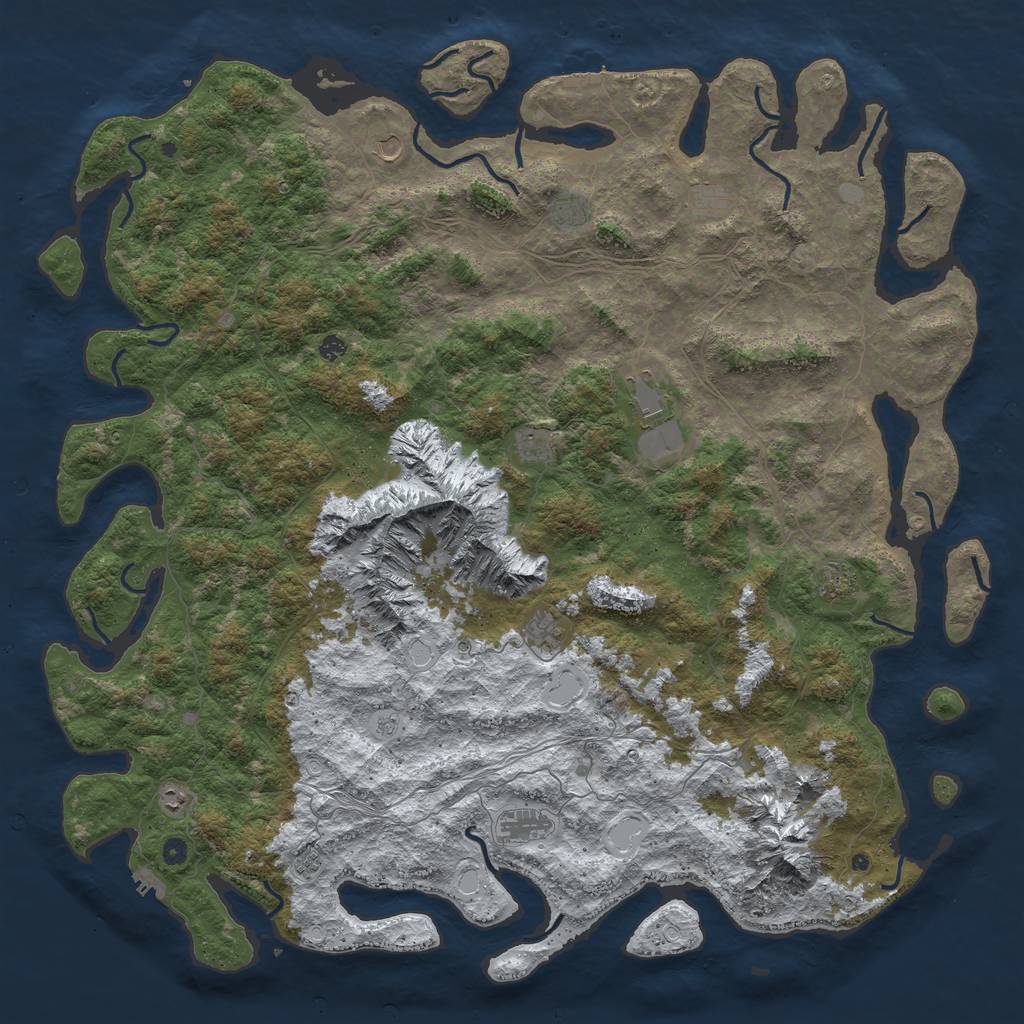 Rust Map: Procedural Map, Size: 6000, Seed: 41694260, 20 Monuments