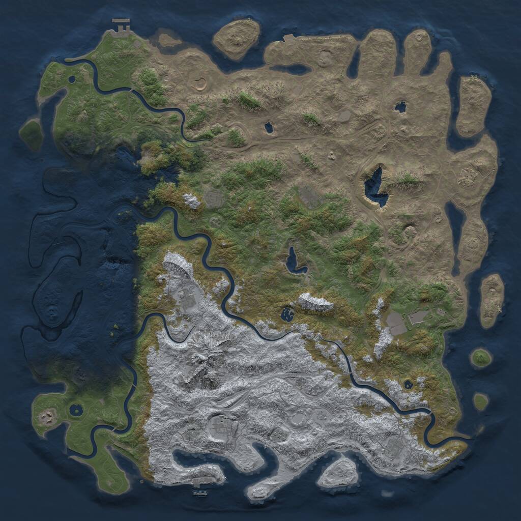 Rust Map: Procedural Map, Size: 6000, Seed: 41694260, 17 Monuments