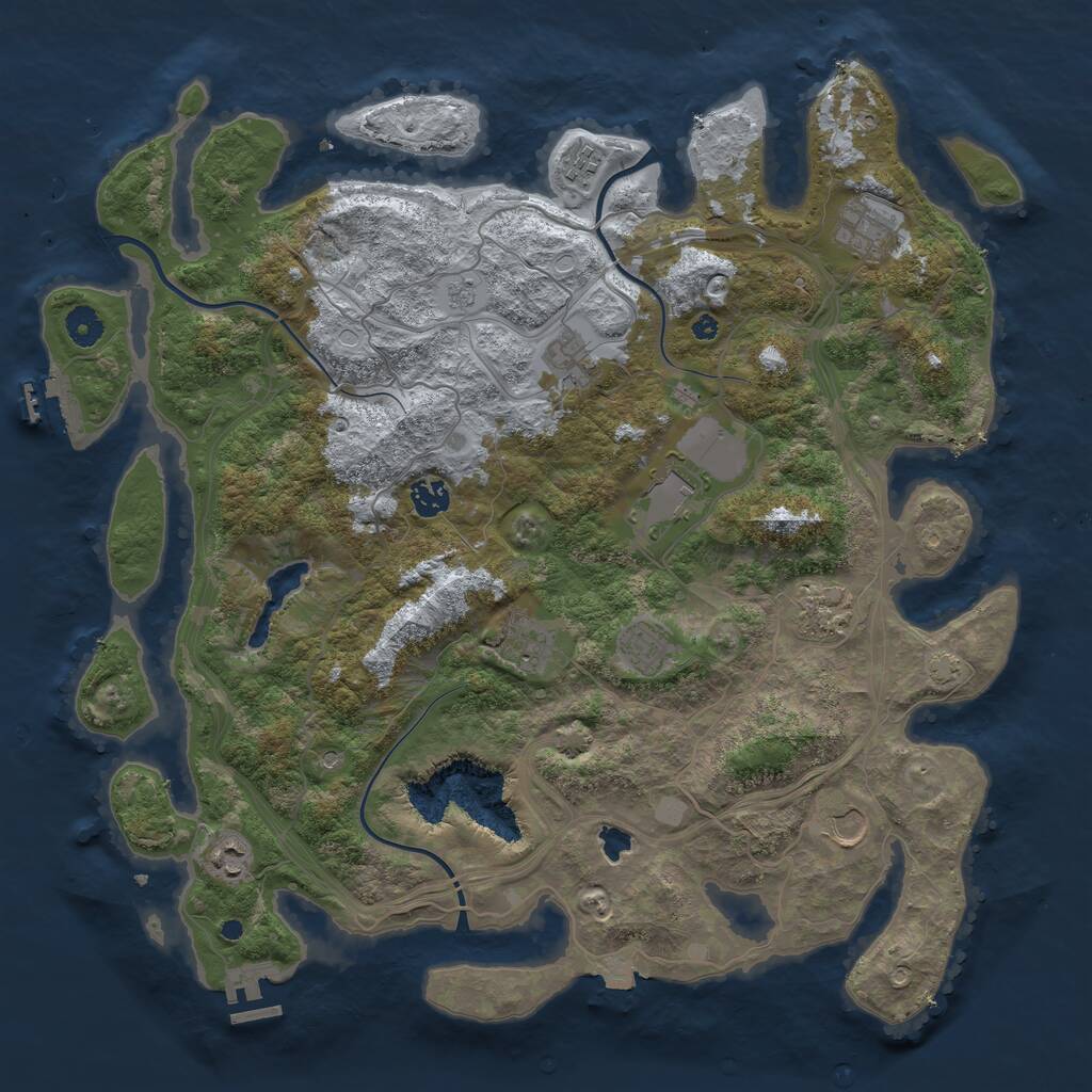 Rust Map: Procedural Map, Size: 4250, Seed: 784955, 16 Monuments