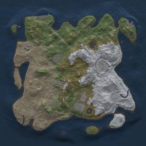 Thumbnail Rust Map: Procedural Map, Size: 3500, Seed: 1026072659, 14 Monuments