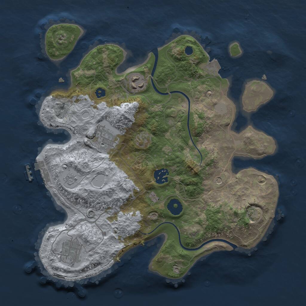 Rust Map: Procedural Map, Size: 3000, Seed: 1786492231, 9 Monuments