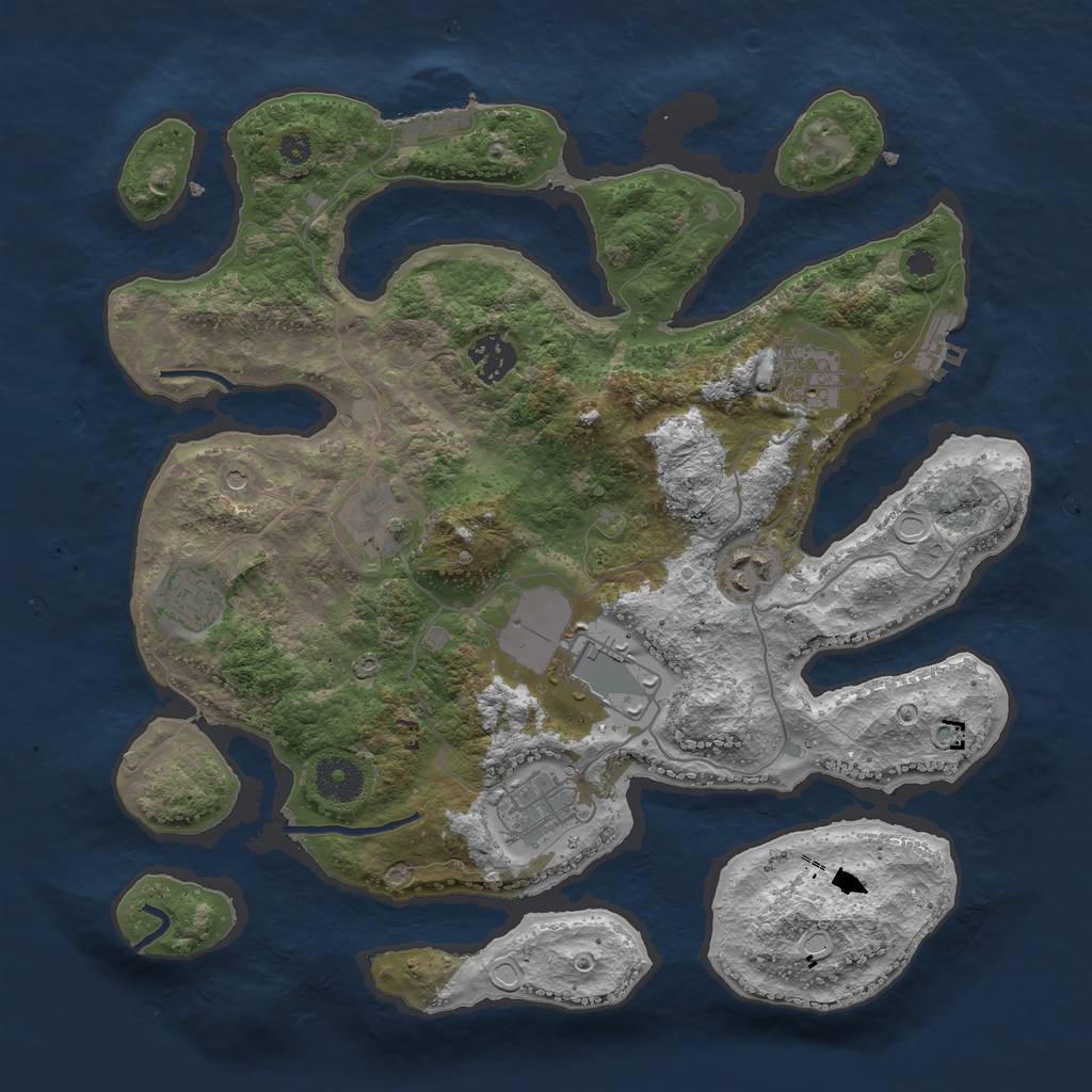 Rust Map: Procedural Map, Size: 3500, Seed: 113231252, 15 Monuments