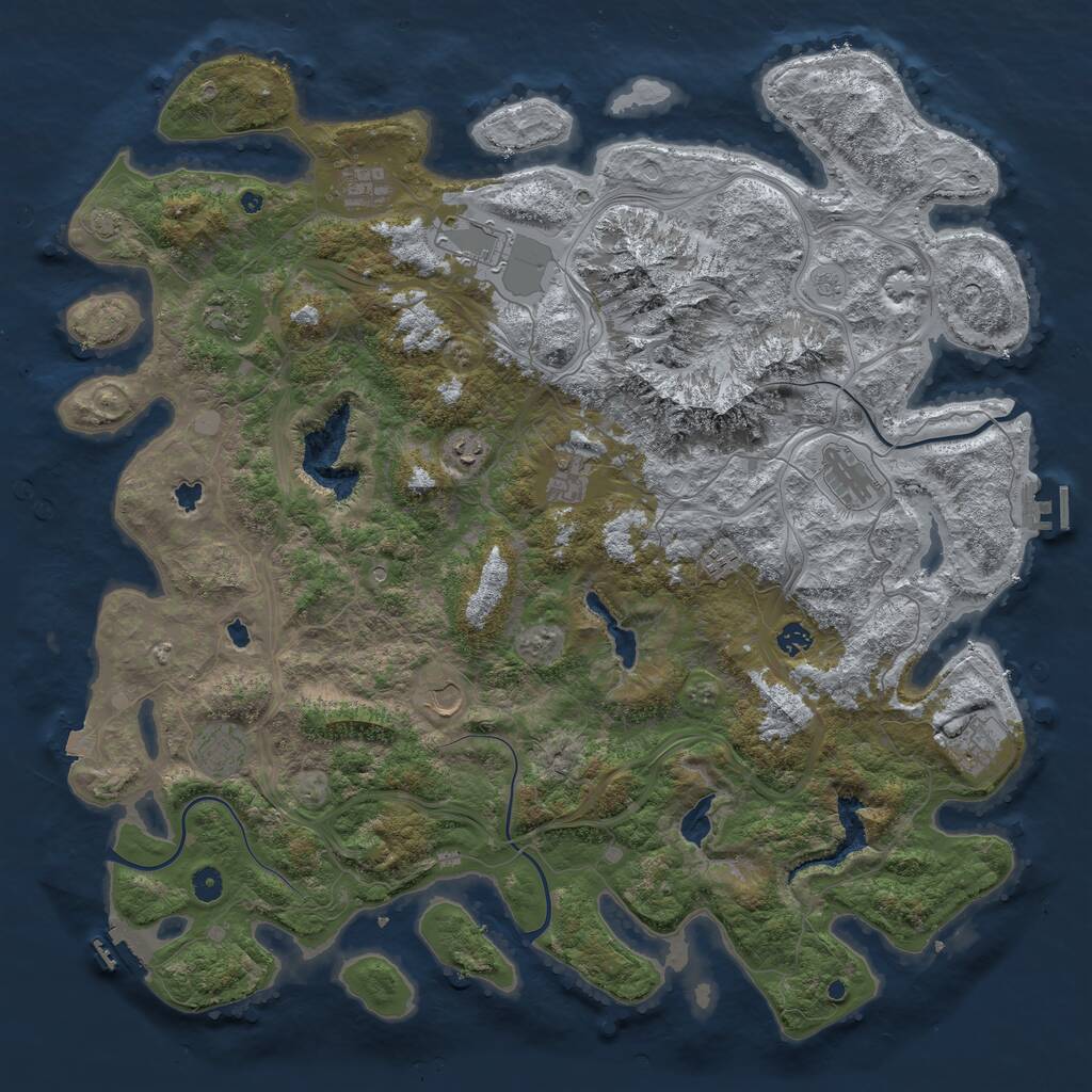 Rust Map: Procedural Map, Size: 5000, Seed: 5000, 17 Monuments