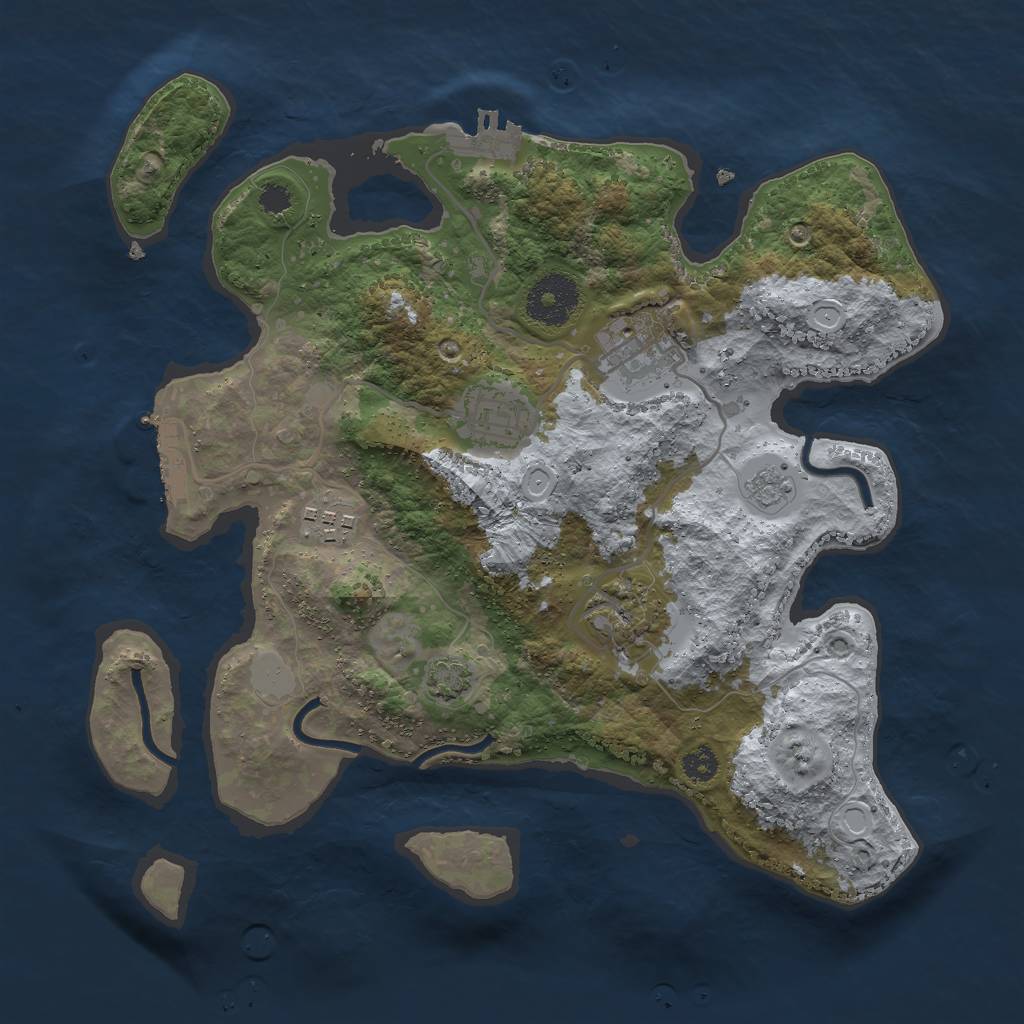 Rust Map: Procedural Map, Size: 3000, Seed: 14696, 11 Monuments