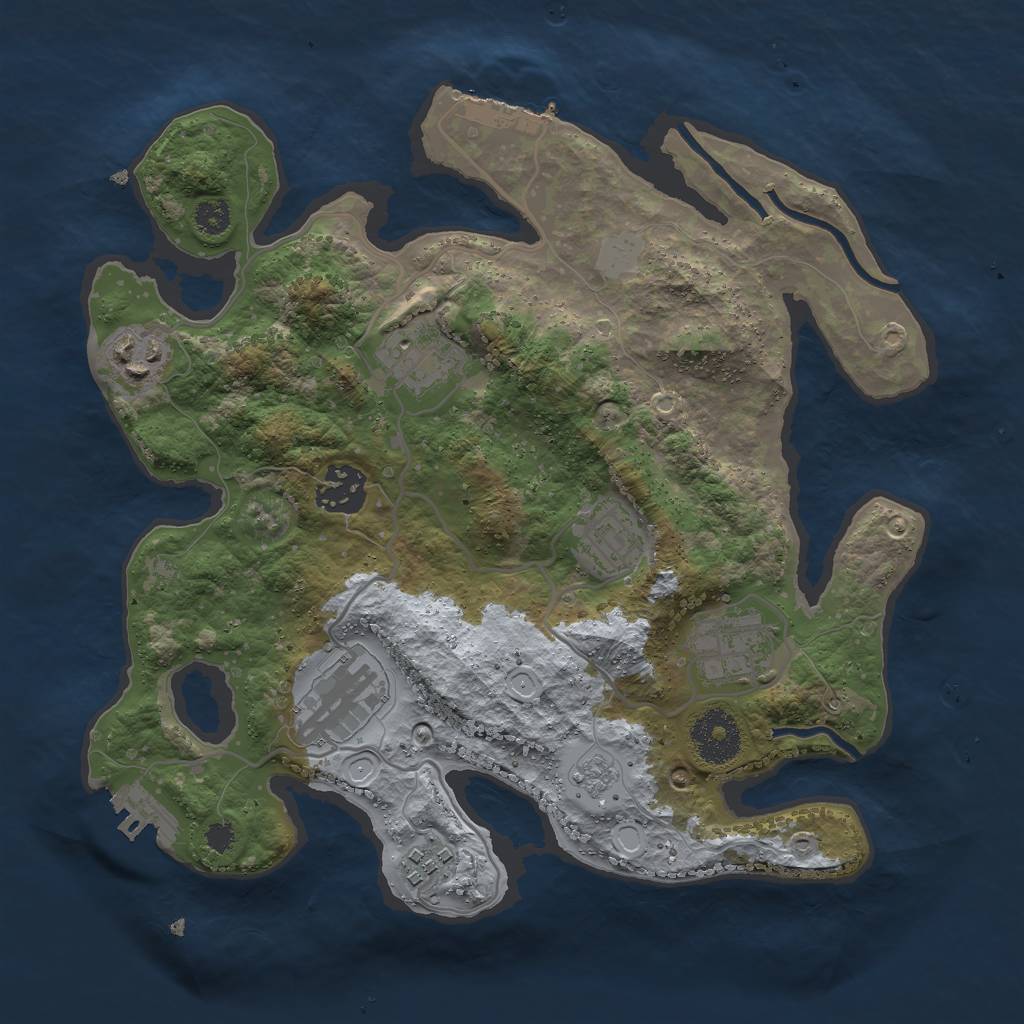 Rust Map: Procedural Map, Size: 3000, Seed: 41694260, 13 Monuments