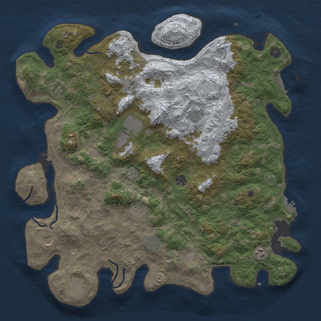 Rust Map: Procedural Map, Size: 4500, Seed: 279818324, 19 Monuments