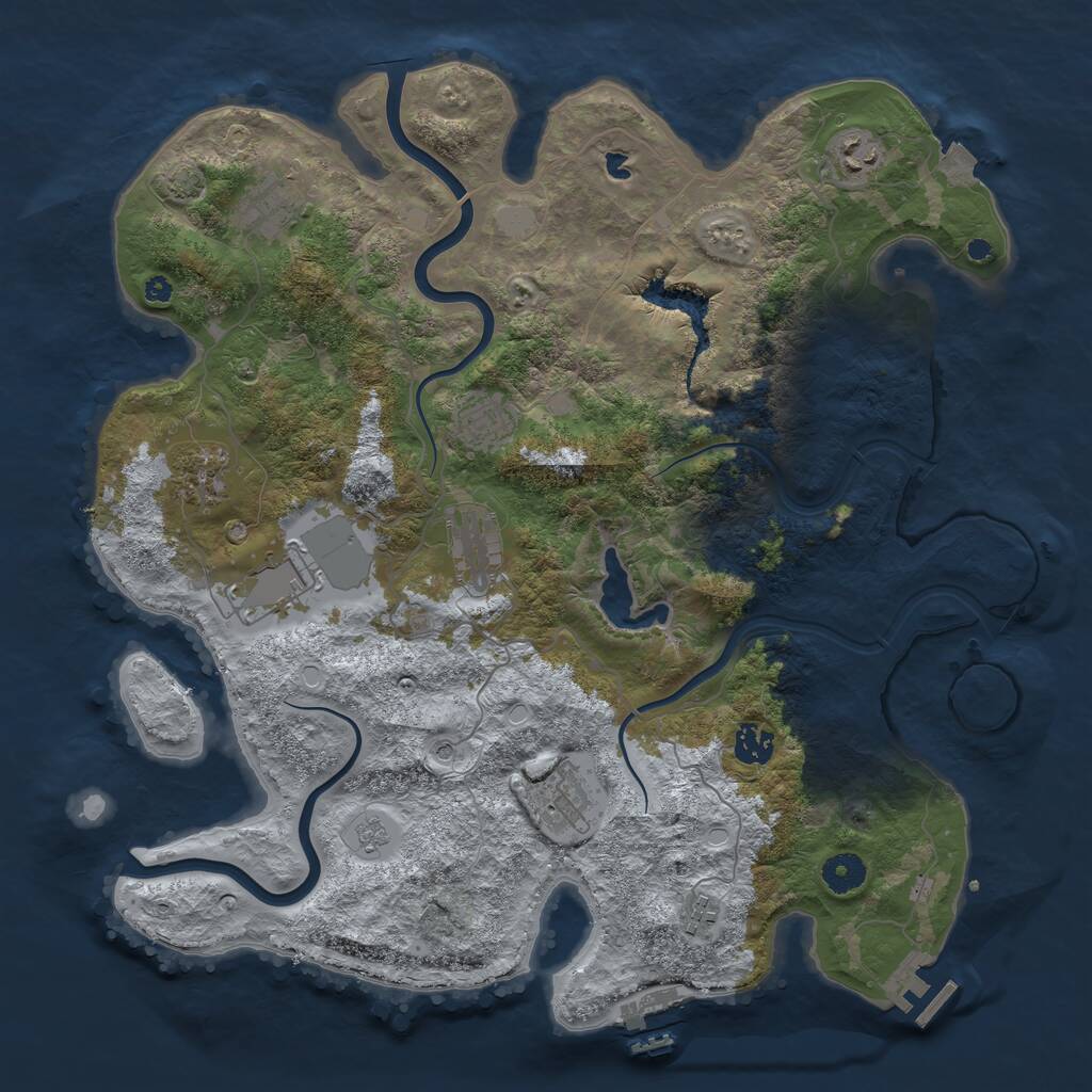 Rust Map: Procedural Map, Size: 4000, Seed: 1102175096, 15 Monuments