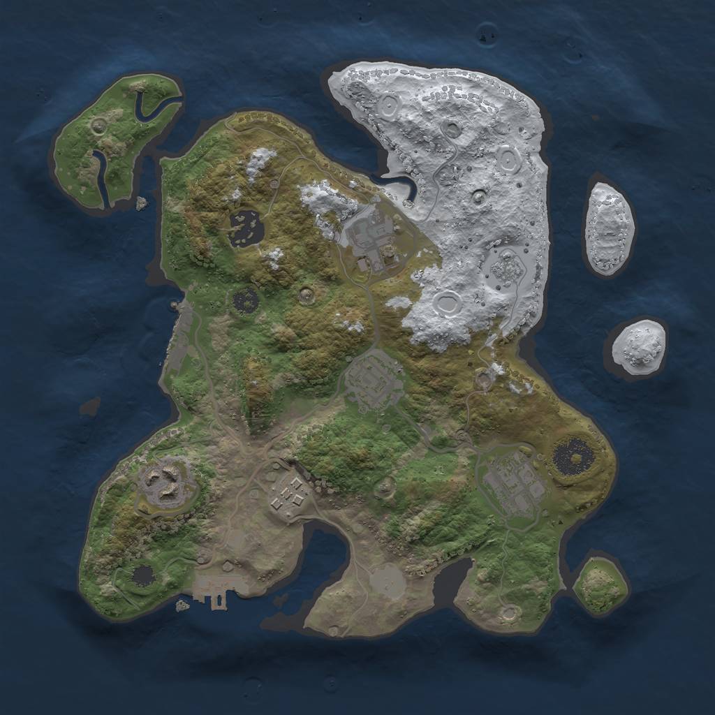 Rust Map: Procedural Map, Size: 2800, Seed: 777676, 14 Monuments