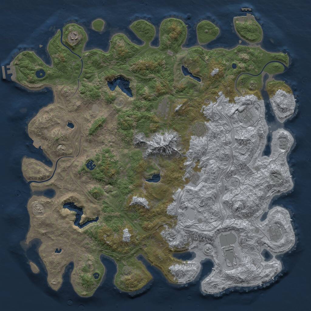 Rust Map: Procedural Map, Size: 5000, Seed: 95591544, 16 Monuments