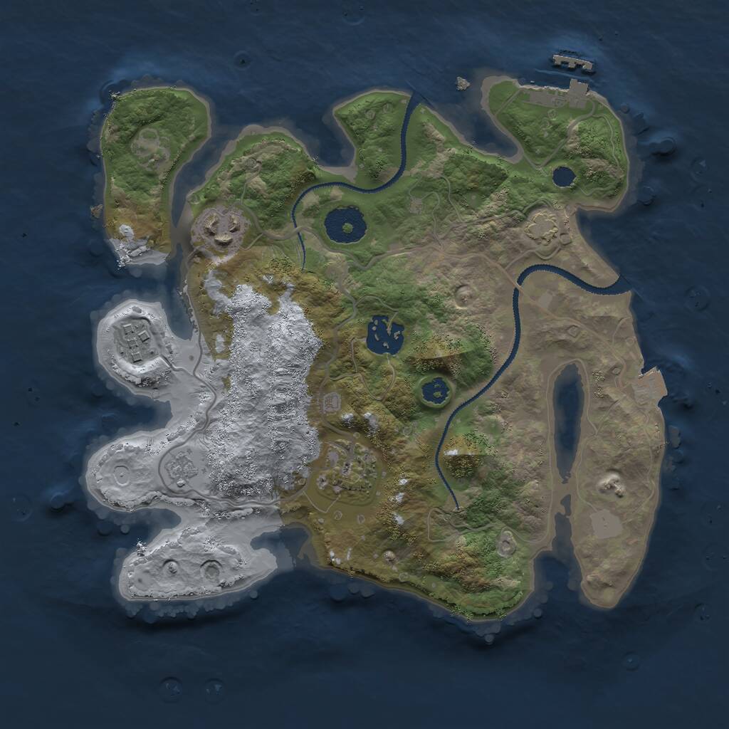 Rust Map: Procedural Map, Size: 2800, Seed: 20110, 8 Monuments