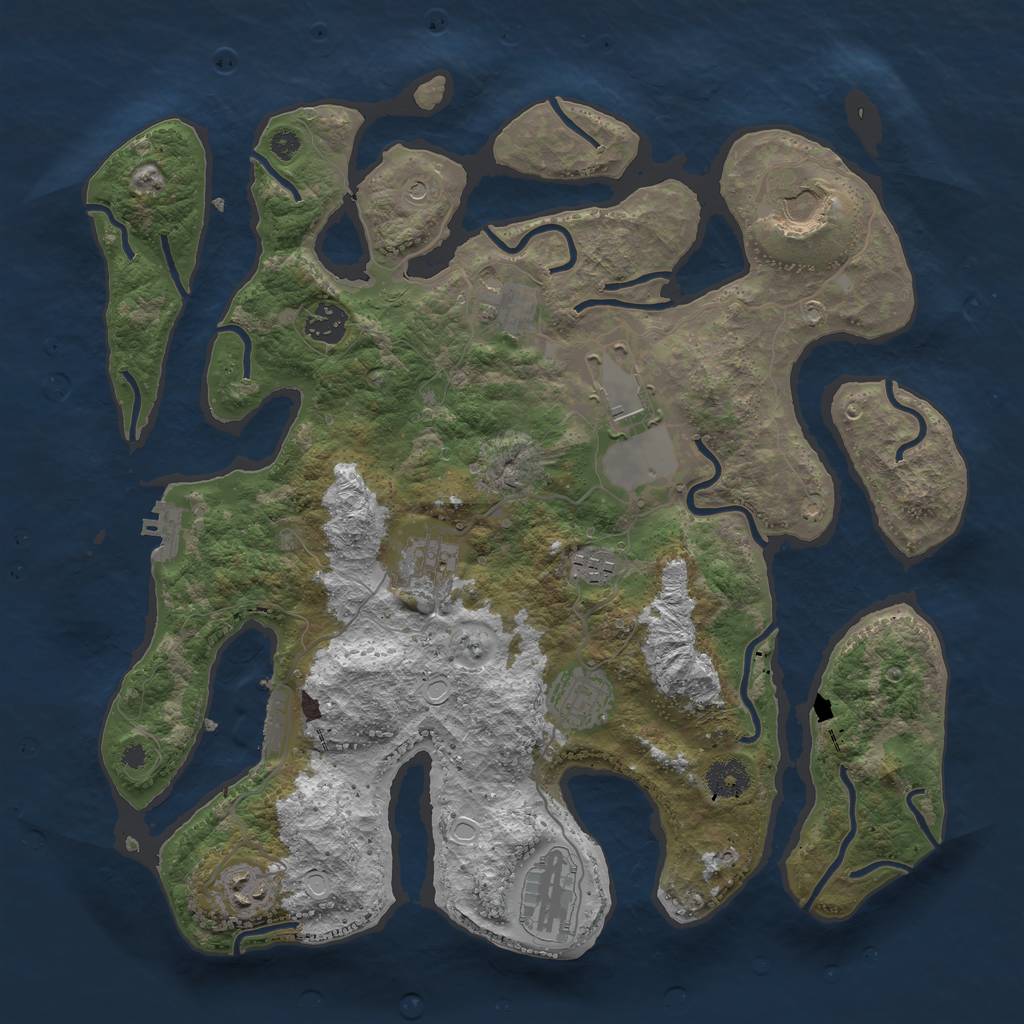 Rust Map: Procedural Map, Size: 3750, Seed: 19810609, 17 Monuments