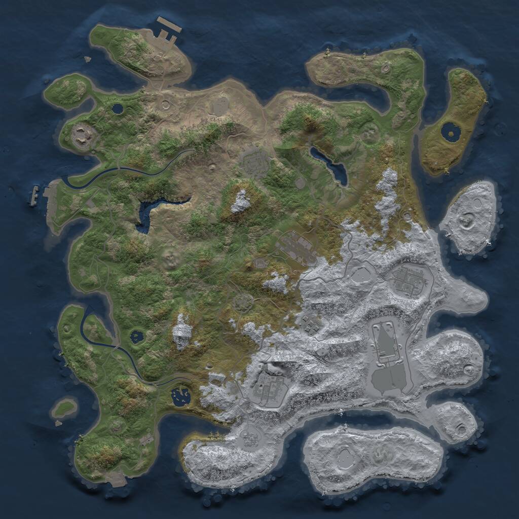 Rust Map: Procedural Map, Size: 4000, Seed: 121119162, 14 Monuments