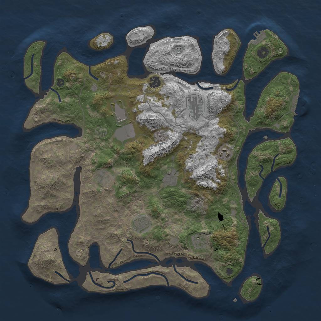 Rust Map: Procedural Map, Size: 4200, Seed: 78166731, 17 Monuments