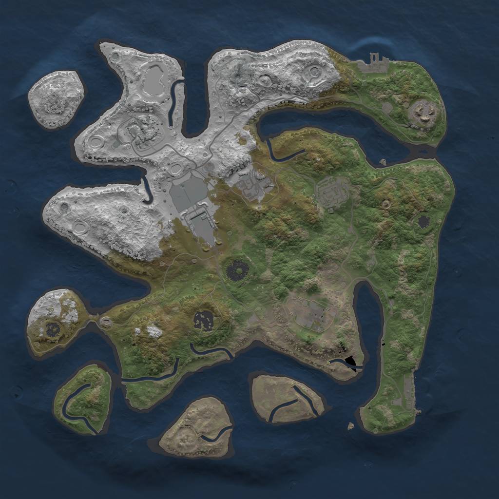 Rust Map: Procedural Map, Size: 3500, Seed: 32194801, 15 Monuments