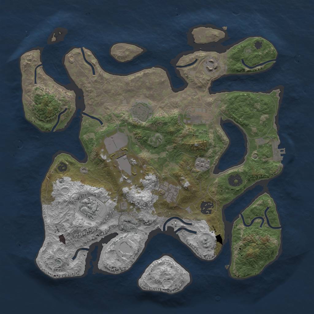 Rust Map: Procedural Map, Size: 3500, Seed: 1816396681, 14 Monuments