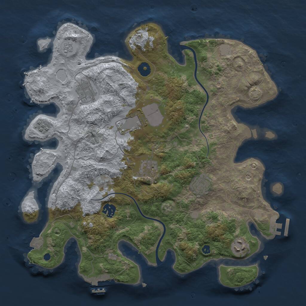 Rust Map: Procedural Map, Size: 3500, Seed: 11182, 13 Monuments