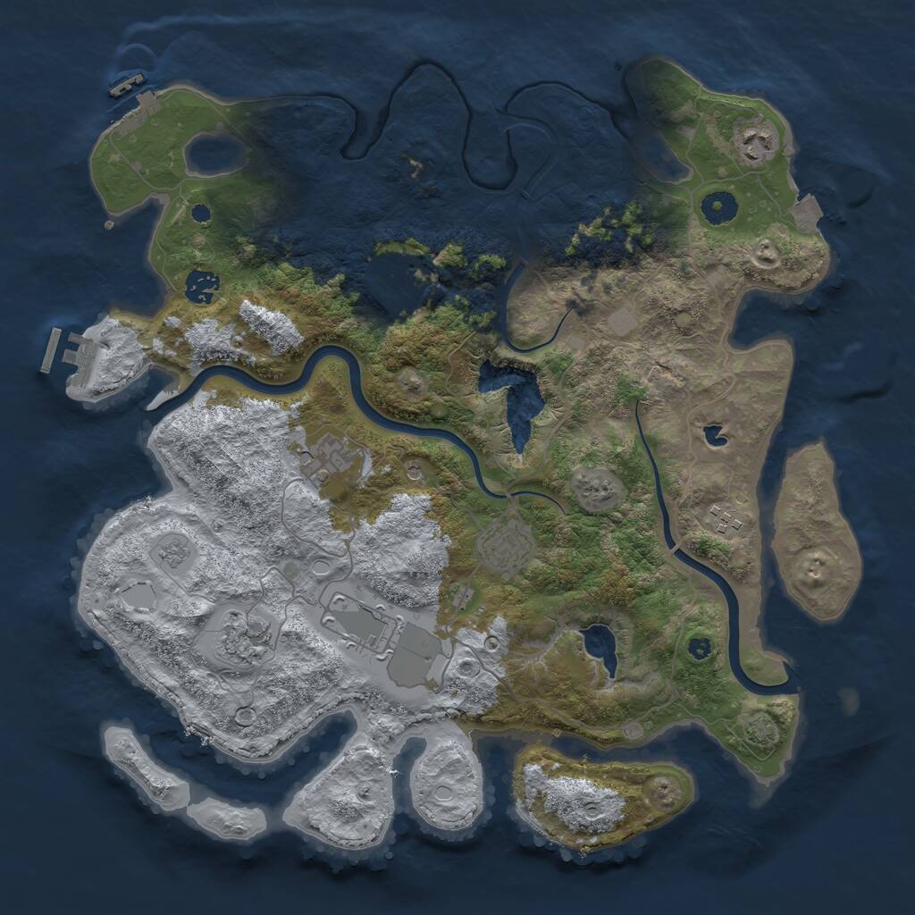 Rust Map: Procedural Map, Size: 4000, Seed: 36, 14 Monuments