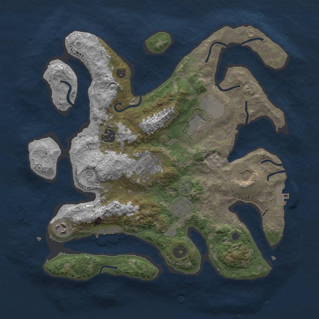 Rust Map: Procedural Map, Size: 3500, Seed: 199046252, 15 Monuments