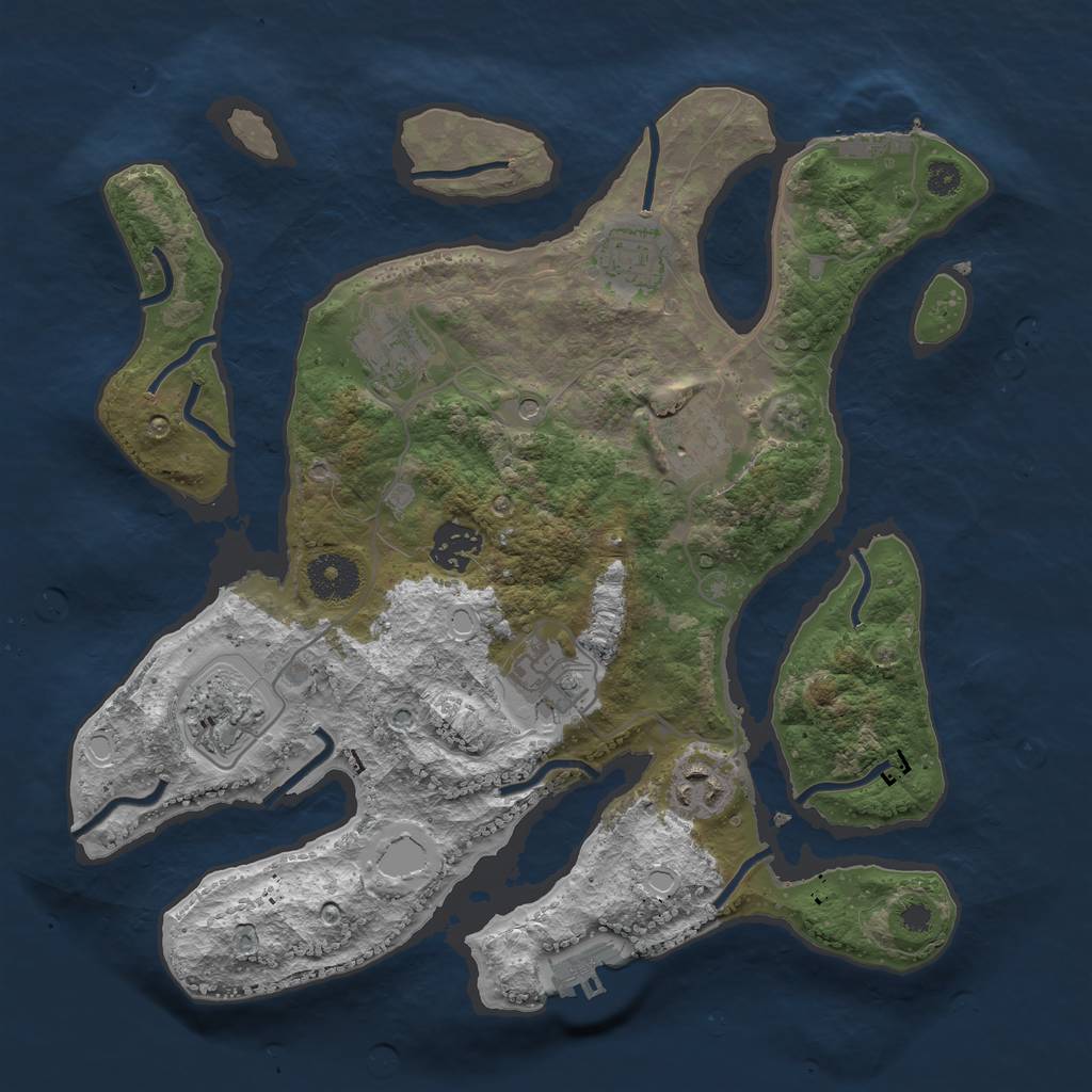 Rust Map: Procedural Map, Size: 3300, Seed: 999999, 15 Monuments