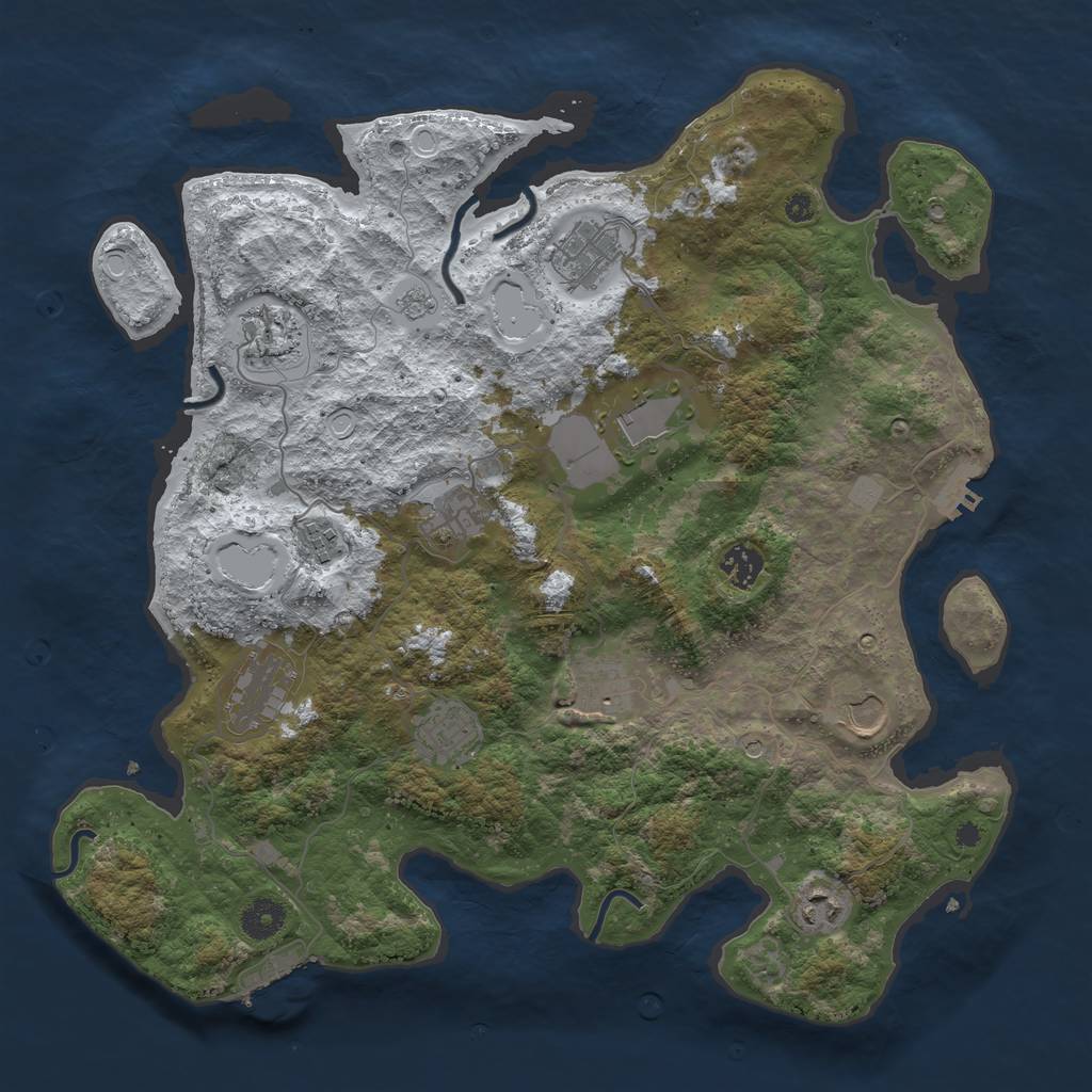 Rust Map: Procedural Map, Size: 3900, Seed: 1884537, 20 Monuments