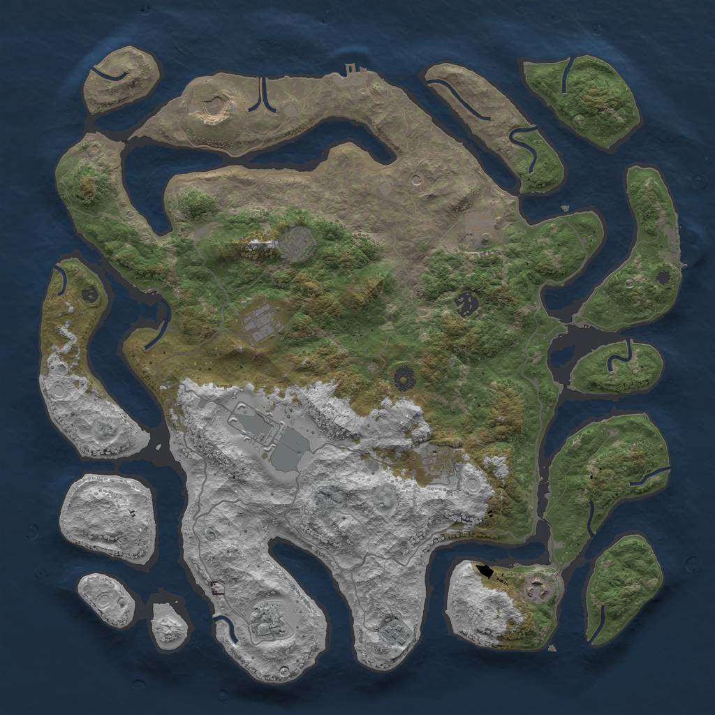 Rust Map: Procedural Map, Size: 4500, Seed: 19768, 18 Monuments