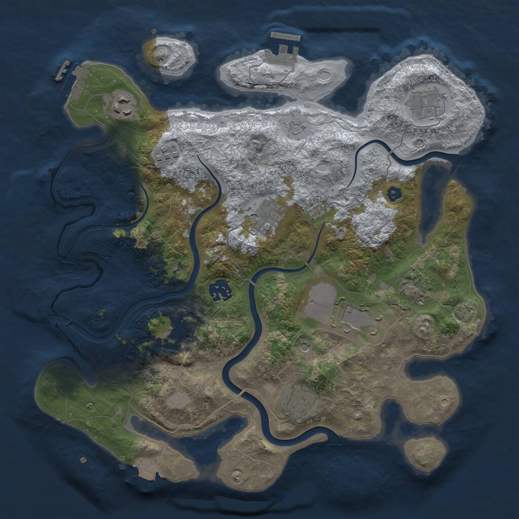 Rust Map: Procedural Map, Size: 3500, Seed: 111222, 15 Monuments