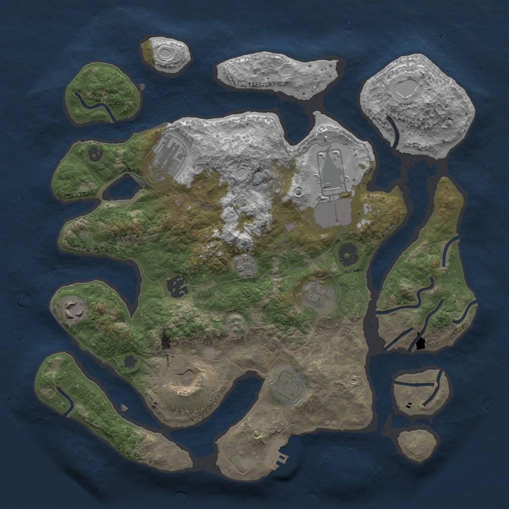 Rust Map: Procedural Map, Size: 3500, Seed: 111222, 14 Monuments