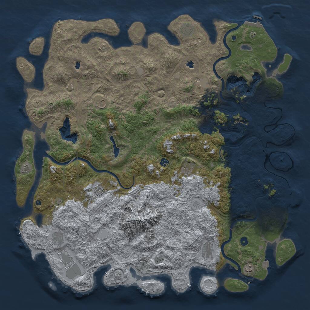 Rust Map: Procedural Map, Size: 5500, Seed: 2100, 17 Monuments