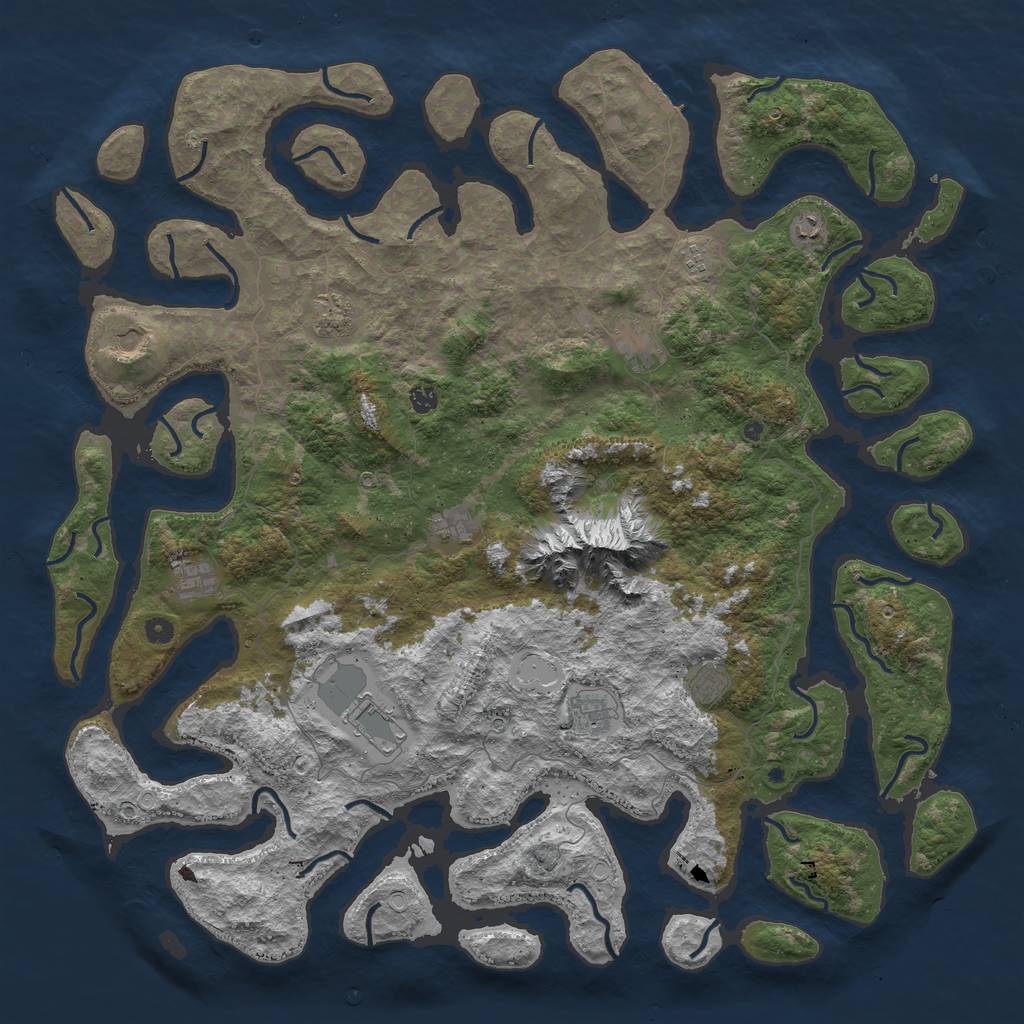 Rust Map: Procedural Map, Size: 5500, Seed: 2100, 18 Monuments