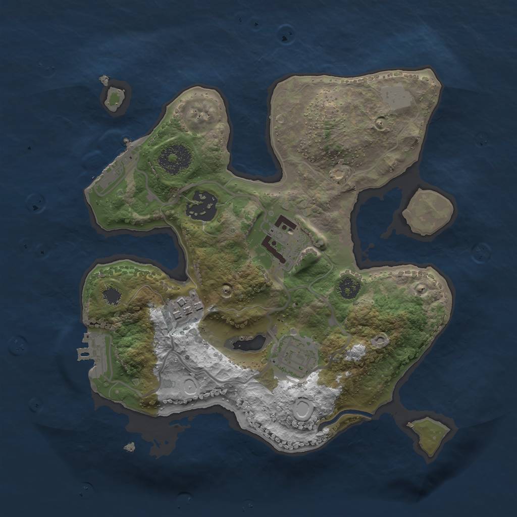 Rust Map: Procedural Map, Size: 2500, Seed: 73, 11 Monuments