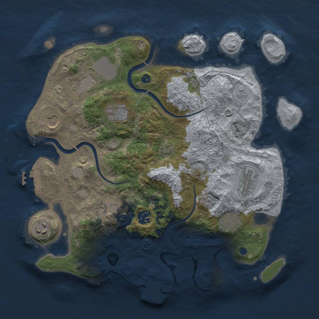 Rust Map: Procedural Map, Size: 3500, Seed: 1578360984, 15 Monuments