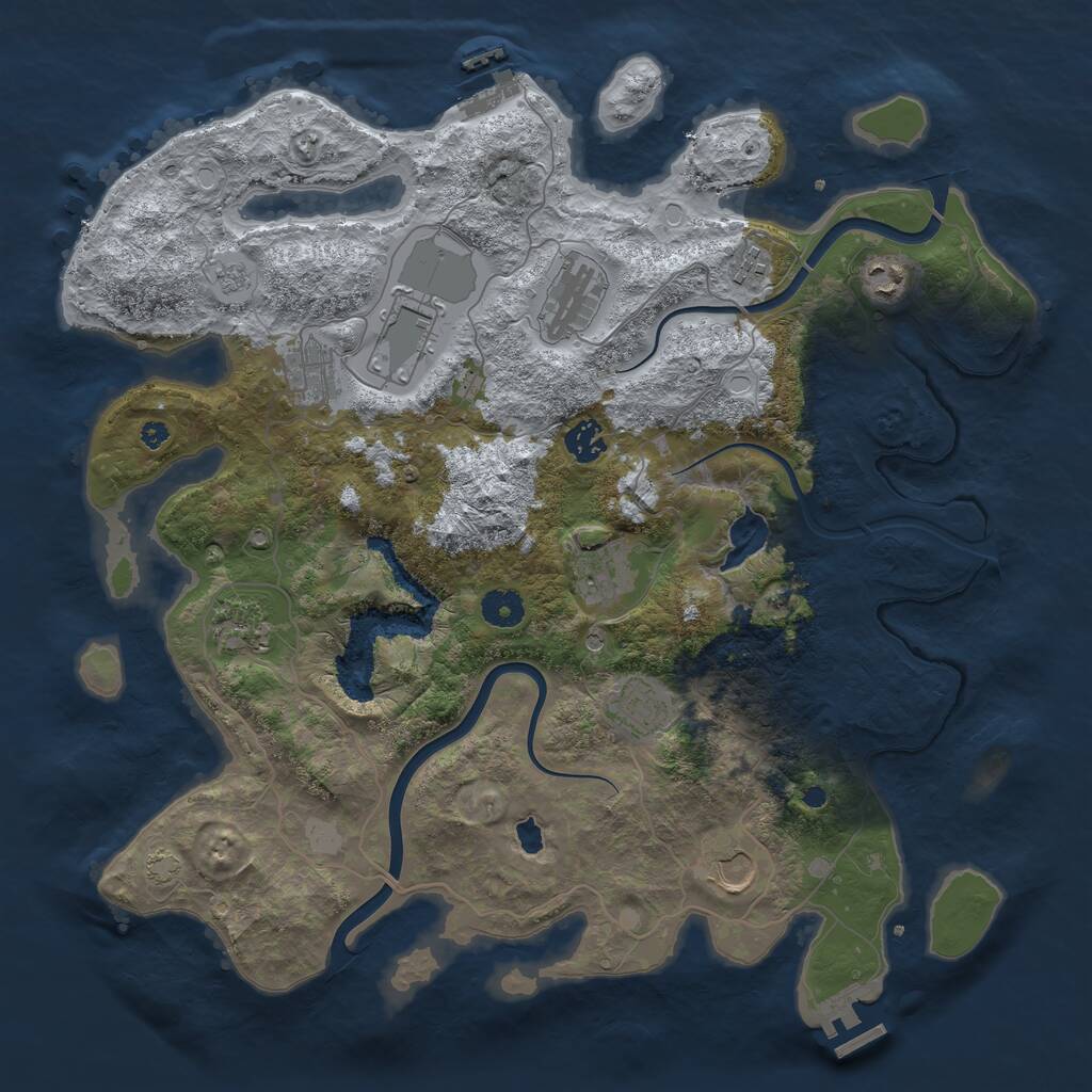 Rust Map: Procedural Map, Size: 4000, Seed: 9054, 16 Monuments