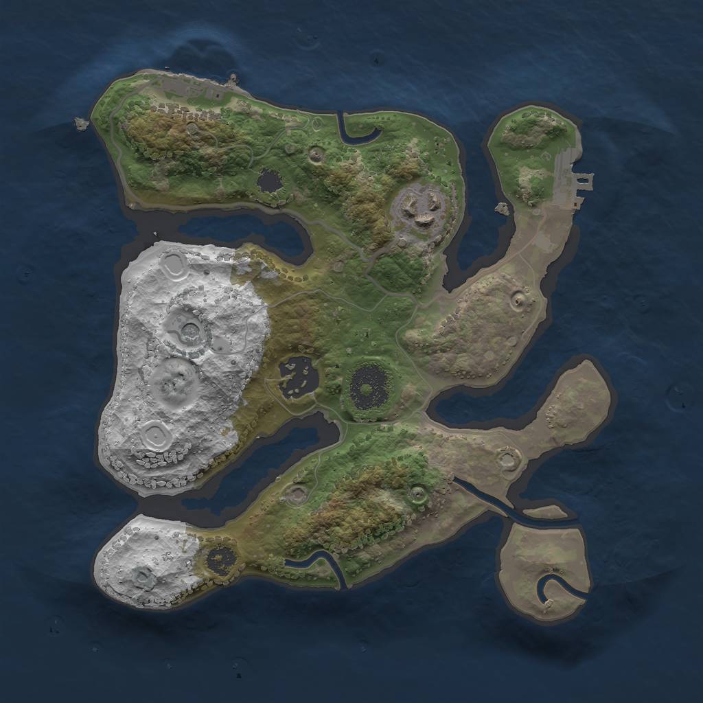 Rust Map: Procedural Map, Size: 2500, Seed: 22645, 10 Monuments