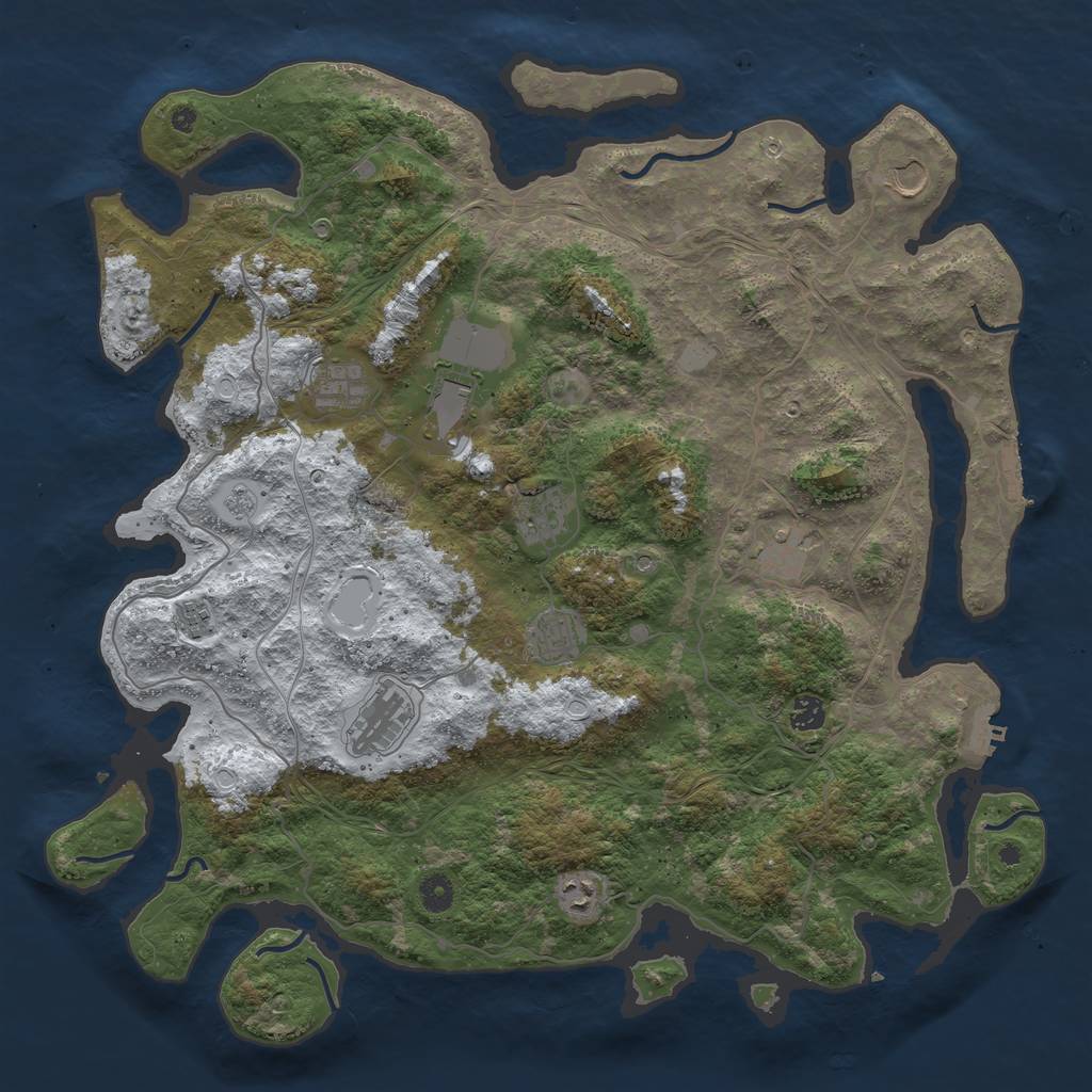 Rust Map: Procedural Map, Size: 4500, Seed: 946685898, 19 Monuments