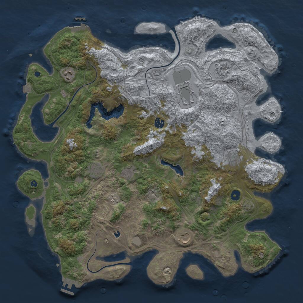 Rust Map: Procedural Map, Size: 4500, Seed: 2038, 15 Monuments