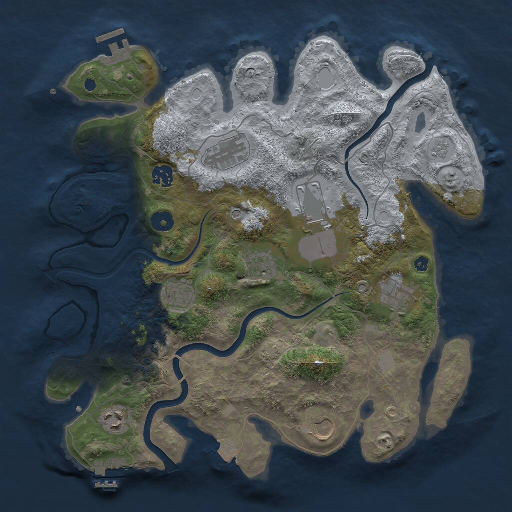 Rust Map: Procedural Map, Size: 3500, Seed: 1638268960, 15 Monuments