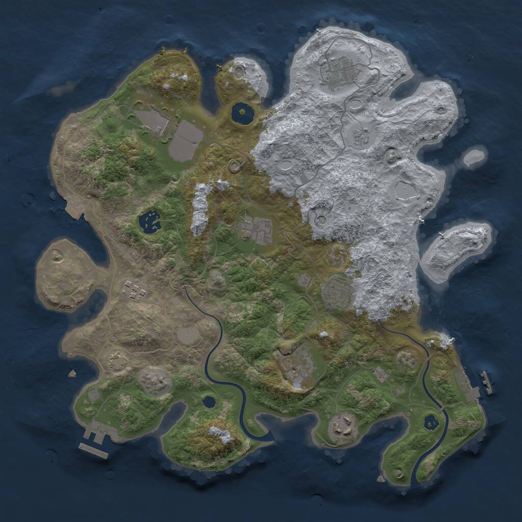 Rust Map: Procedural Map, Size: 3500, Seed: 1620606408, 14 Monuments