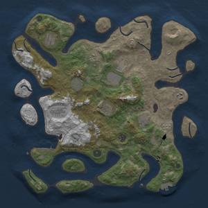 Thumbnail Rust Map: Procedural Map, Size: 4000, Seed: 1818092716, 19 Monuments