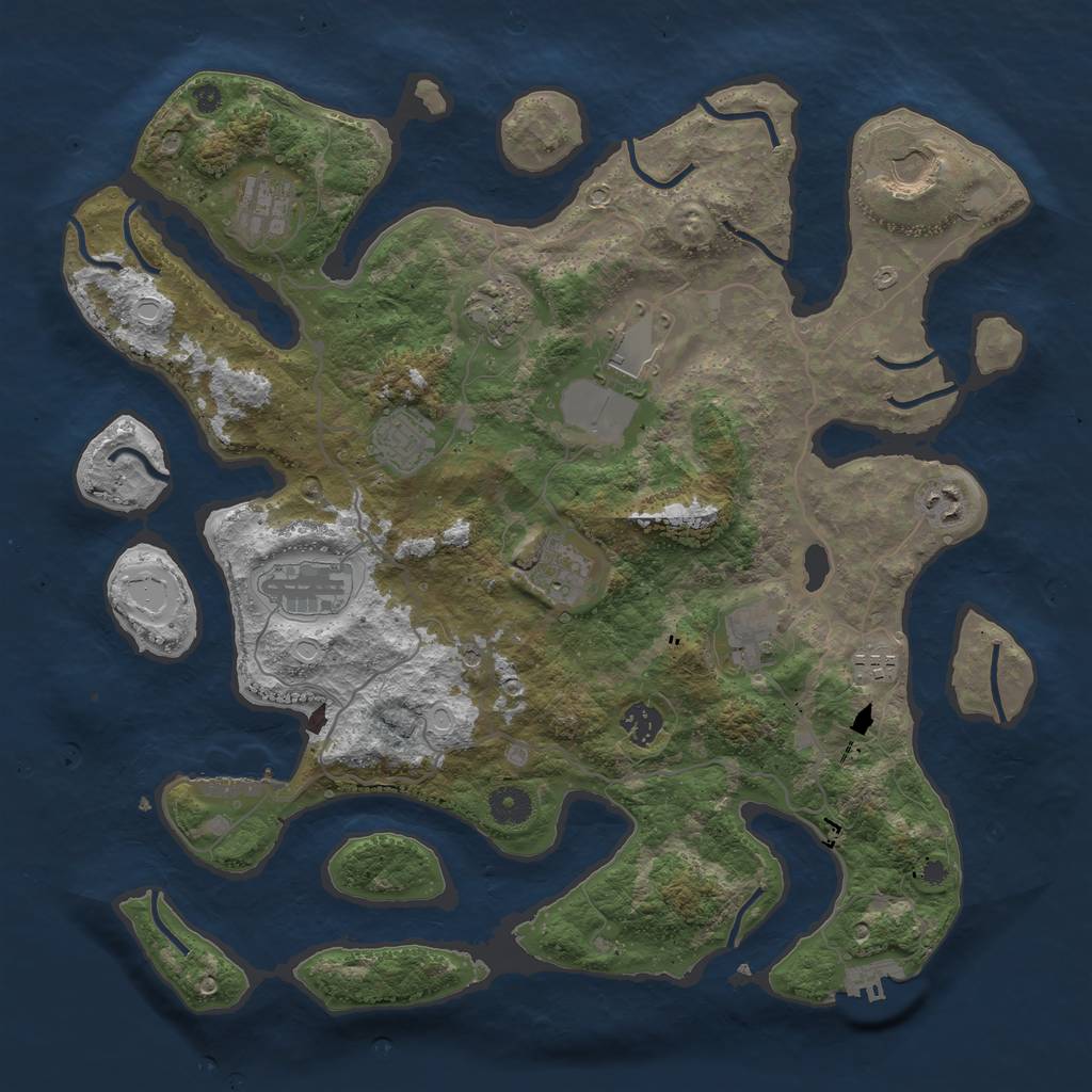 Rust Map: Procedural Map, Size: 4000, Seed: 1818092716, 19 Monuments