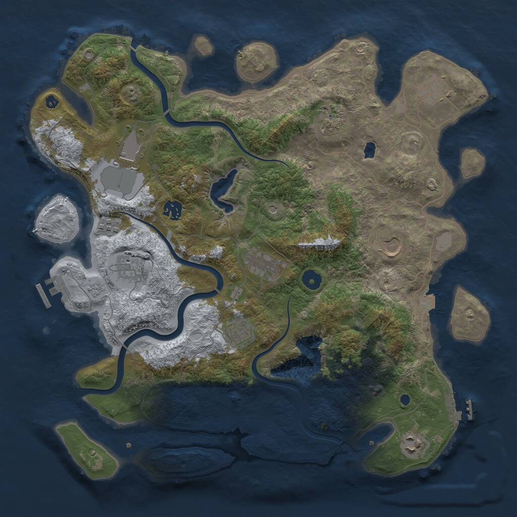 Rust Map: Procedural Map, Size: 4000, Seed: 1818092716, 16 Monuments