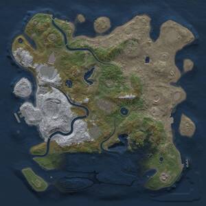Thumbnail Rust Map: Procedural Map, Size: 4000, Seed: 1818092716, 16 Monuments