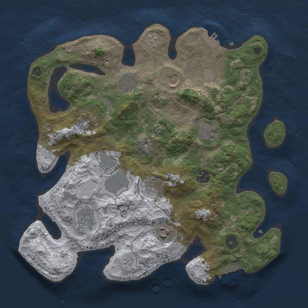 Rust Map: Procedural Map, Size: 3500, Seed: 63149, 19 Monuments