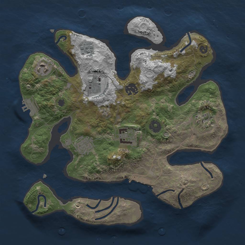 Rust Map: Procedural Map, Size: 3000, Seed: 636016615, 14 Monuments