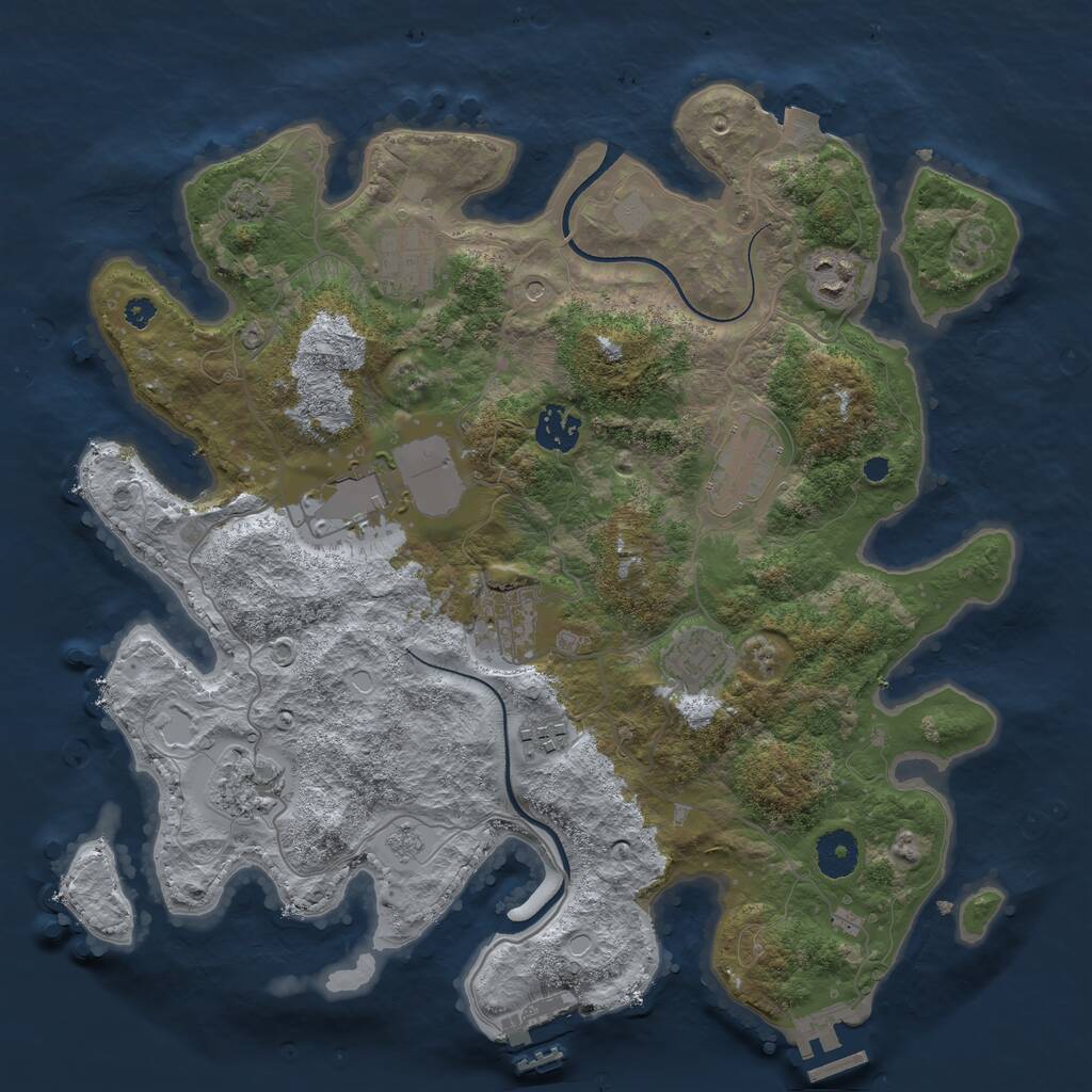 Rust Map: Procedural Map, Size: 3600, Seed: 1658243302, 15 Monuments