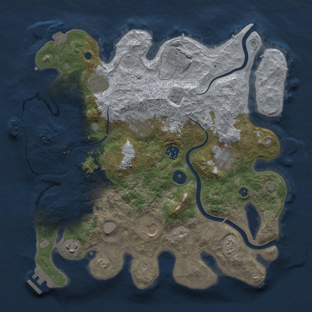Rust Map: Procedural Map, Size: 3500, Seed: 365393452, 14 Monuments