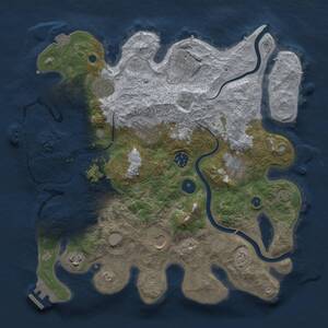 Thumbnail Rust Map: Procedural Map, Size: 3500, Seed: 365393452, 14 Monuments