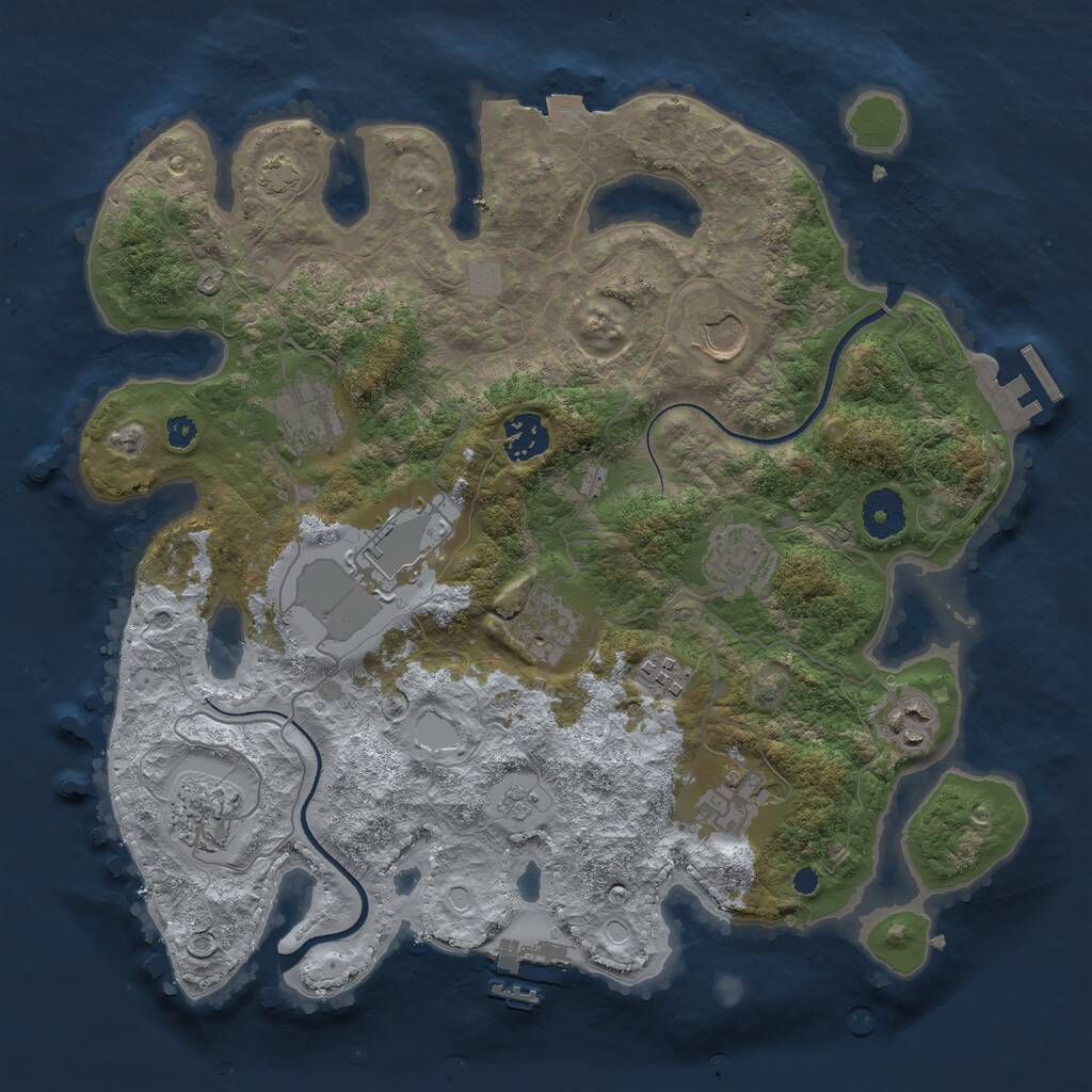 Rust Map: Procedural Map, Size: 3500, Seed: 985572718, 15 Monuments