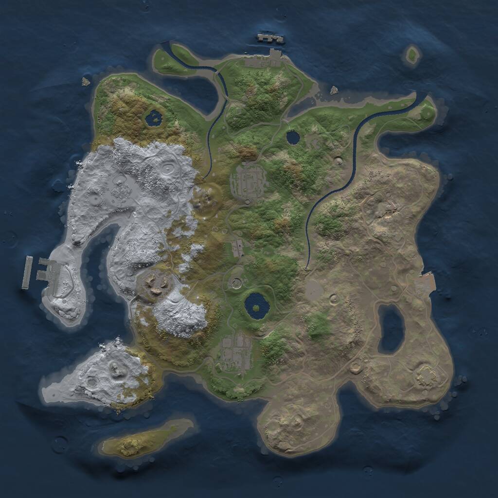 Rust Map: Procedural Map, Size: 3000, Seed: 706, 9 Monuments