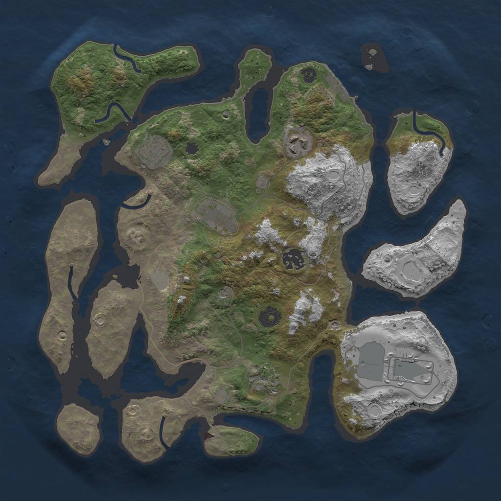 Rust Map: Procedural Map, Size: 3500, Seed: 3481928, 13 Monuments